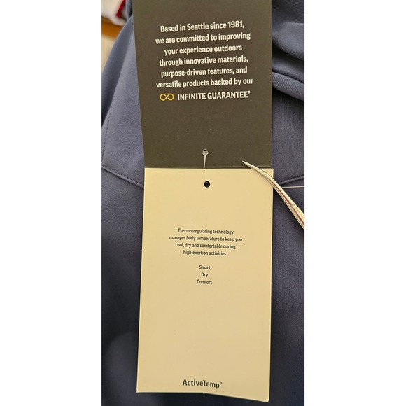 OUTDOOR RESEARCH NWT Baritone Naval Blue L/S ActiveTemp Button Henley Sz M - Picture 10 of 16